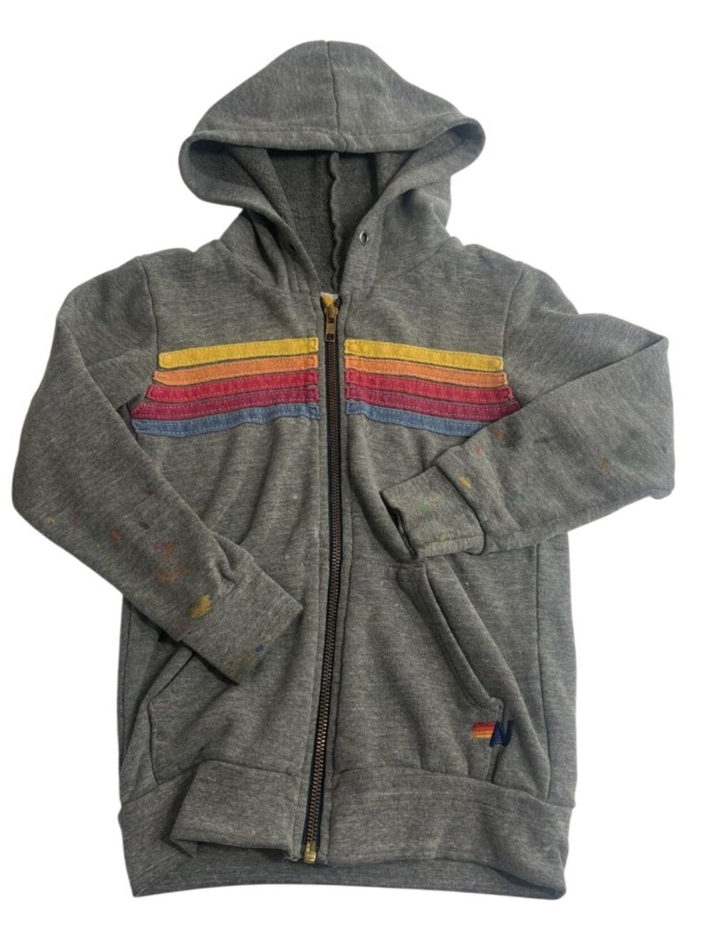 Aviator Nation 5 Stripe Hoodie in Grey
